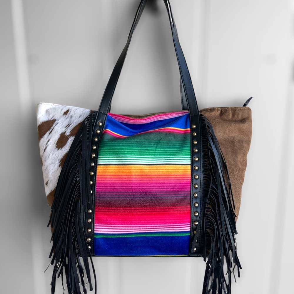 New Western Aztec Gypsy Leather Tassel Bags 3 Styles